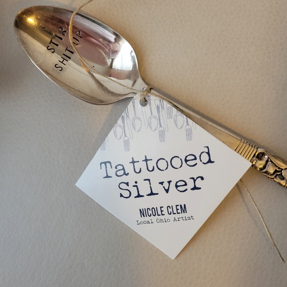 Artisan Hand Stamped NSFW Spoon & Mud Pie Always in Hot Water Cup Mug ~ NWT - Picture 5 of 12